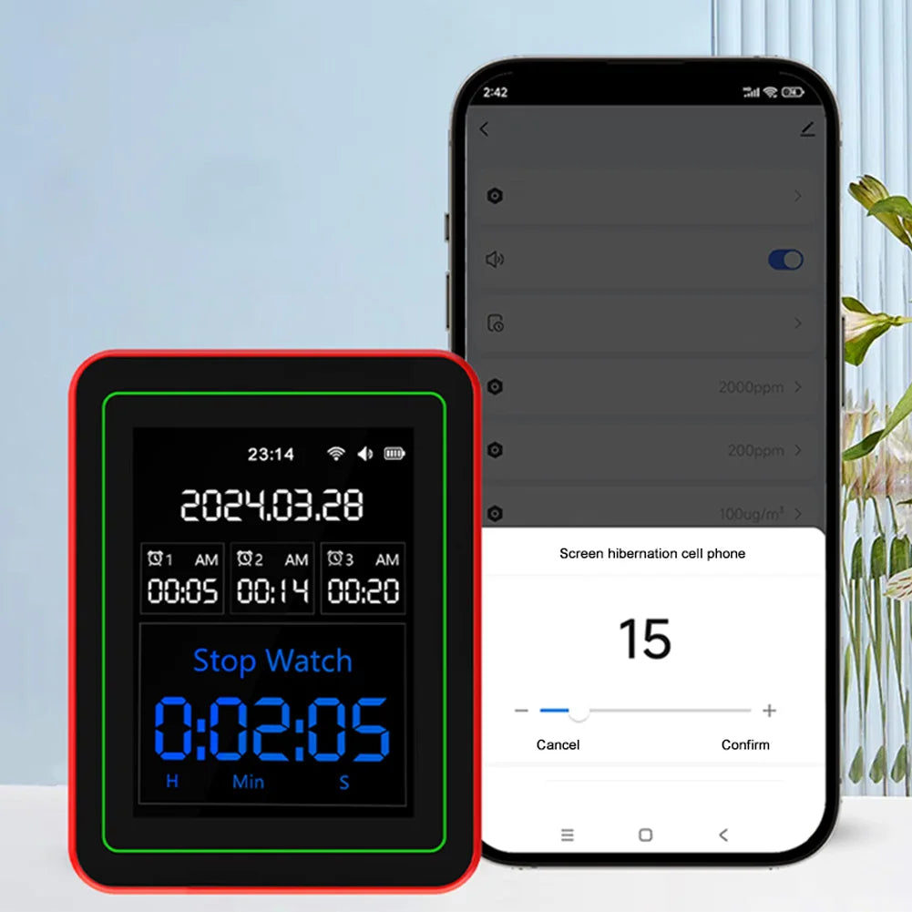 Vabena Professional 15-in-1 Air Quality Monitor Station - Comprehensive Indoor Analysis