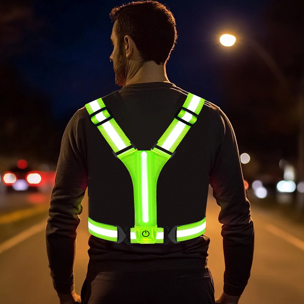 Enhanced Visibility Reflective Safety Vest - Adjustable for Running & Cycling