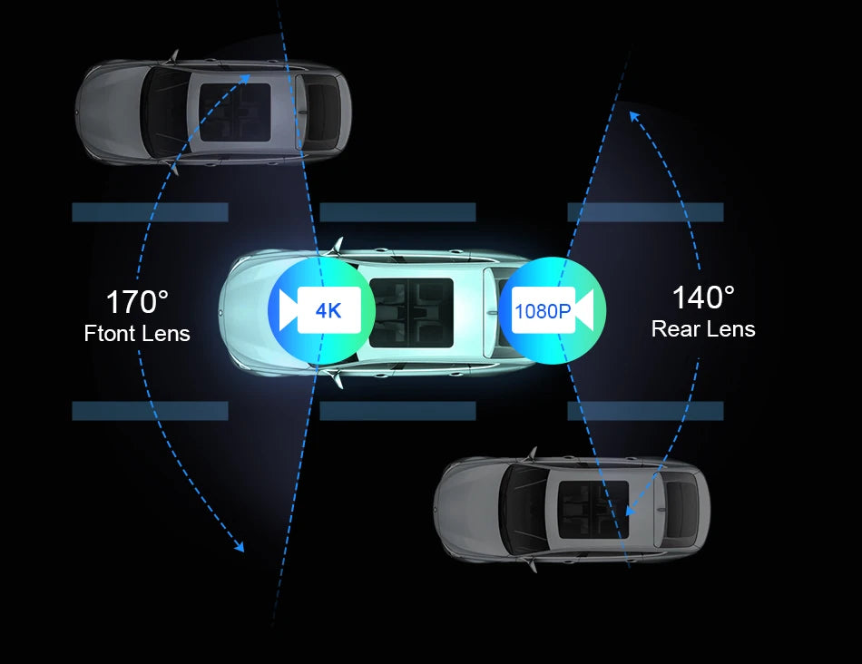10/11.26" 4K Dash Cam with Wireless Carplay & Android Auto | GPS | Dual Lens