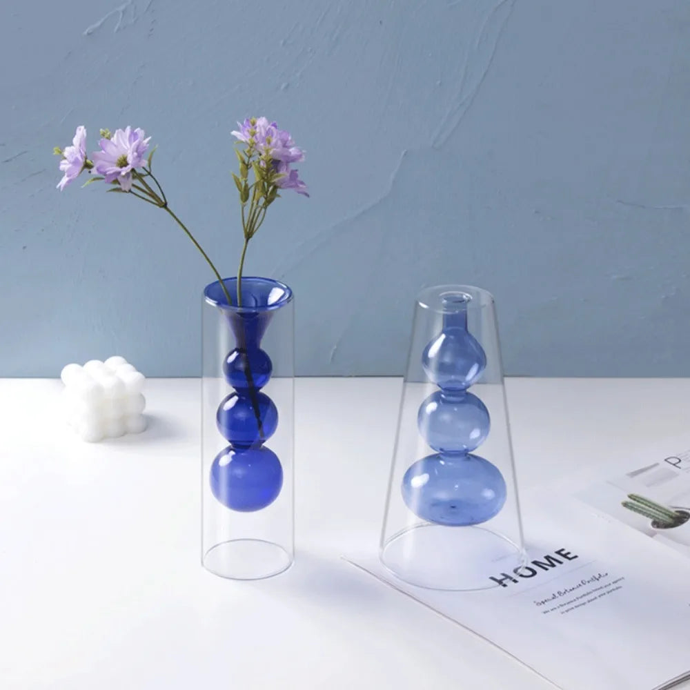 Elegant Glass Hydroponic Vases - Modern Wedding & Home Decor