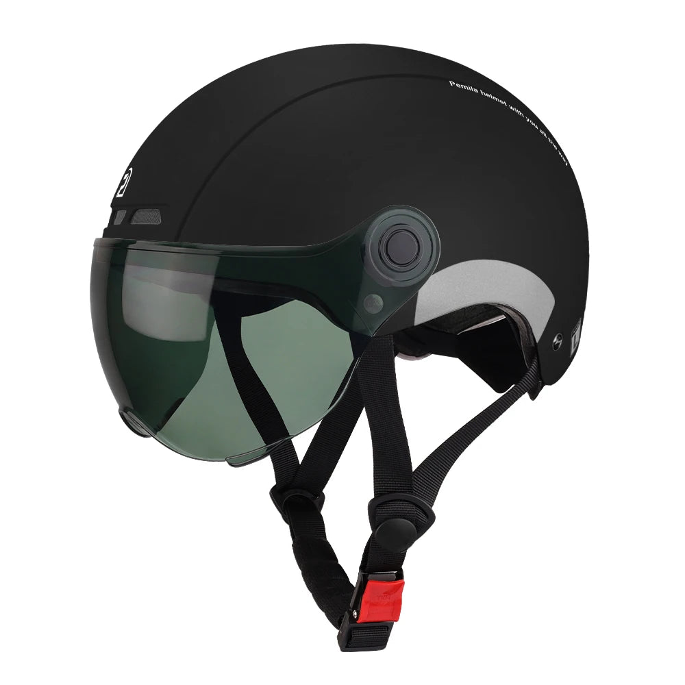 PEMILA Cycling Helmet with Goggles, Ear Protection & Reflective Safety - Adult MTB Road E-Bike