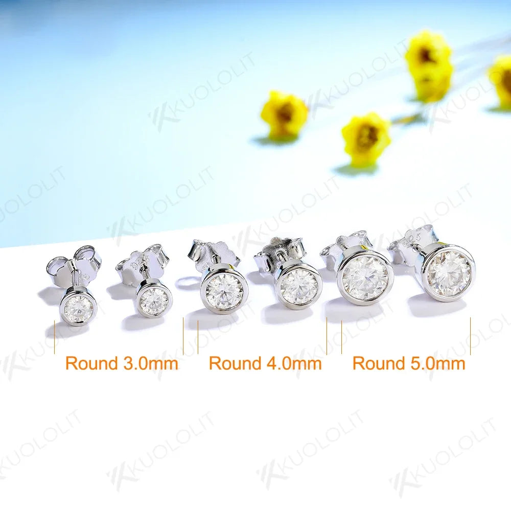 Kuololit Lab Grown Diamond Engagement Earrings - 18K/14K/925 Studs