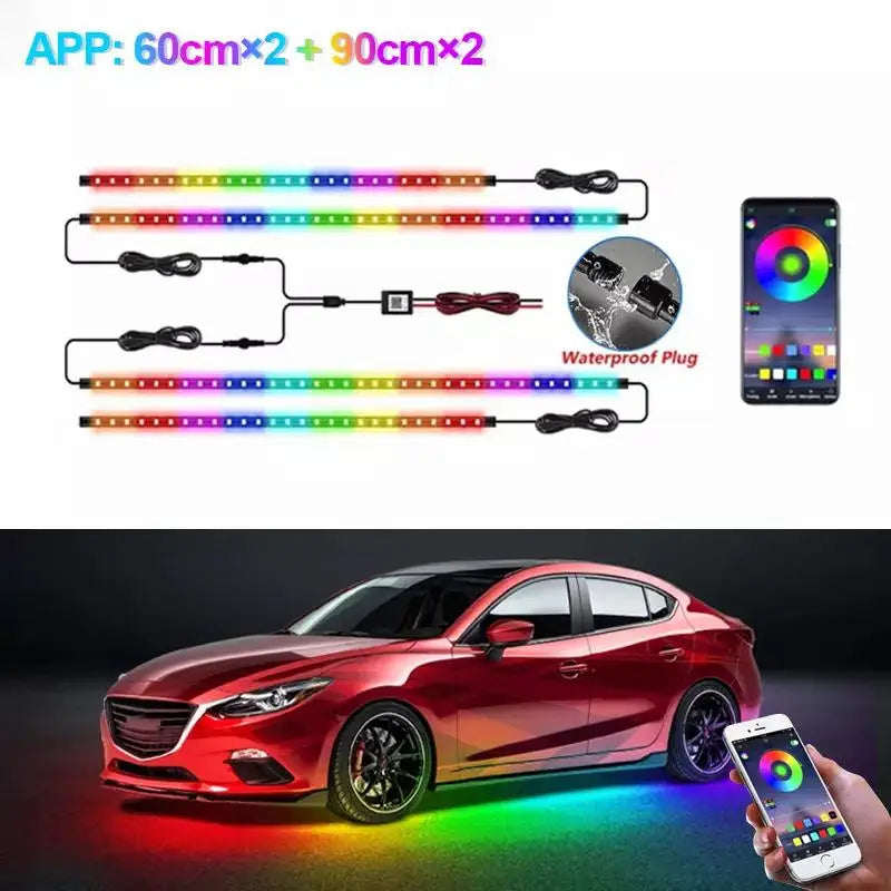 BLALION Flexible Car Underglow LED Light Strip 12V with App Control