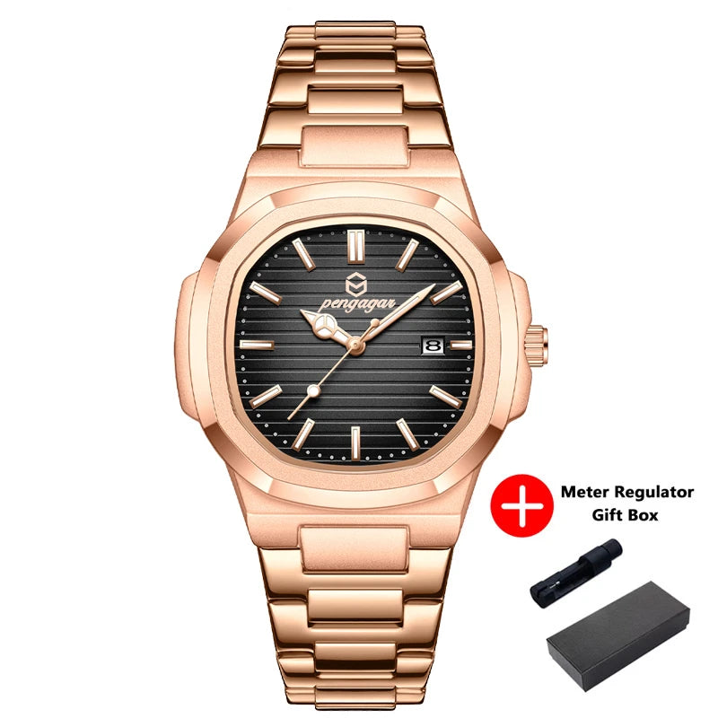 2026 Luxury Military Square Men's Watch - Waterproof Luminous Date Week Quartz