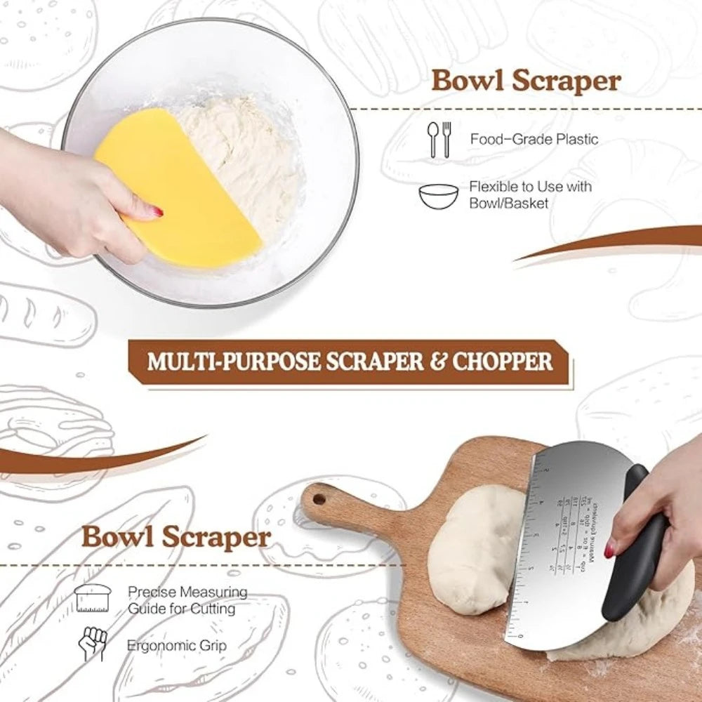 Professional Sourdough Baking Tools Set - Starter Jar, Mat & Knife