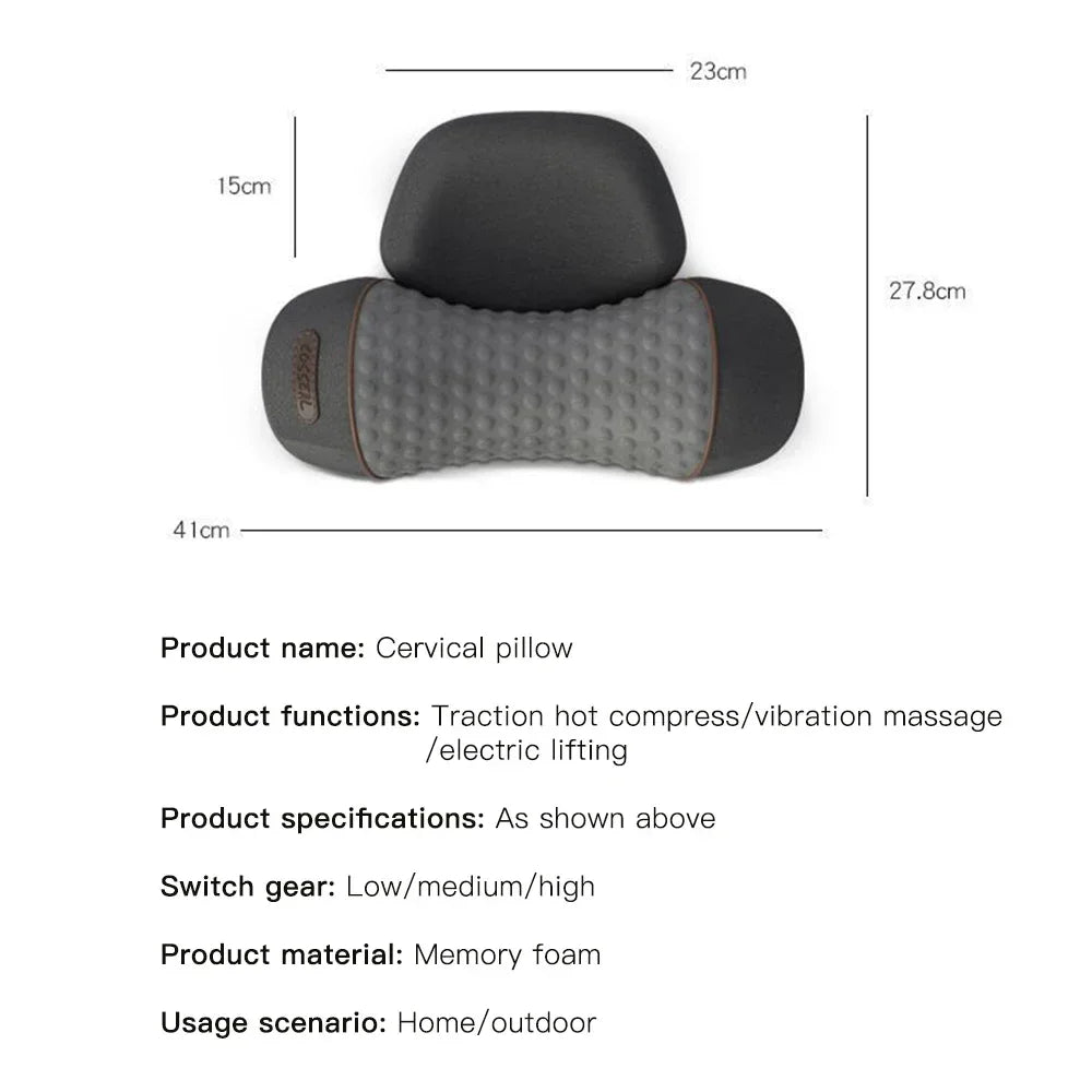 Vabena Electric Neck Massager: Cervical Pillow, Heat, Vibration & Stretch