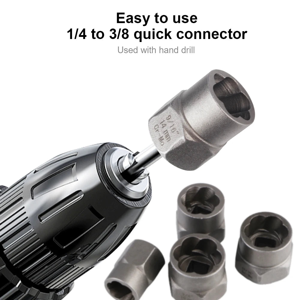 Damaged Screw Extractor & Bolt Remover Kit - 26 Pcs Car Repair Tool Set