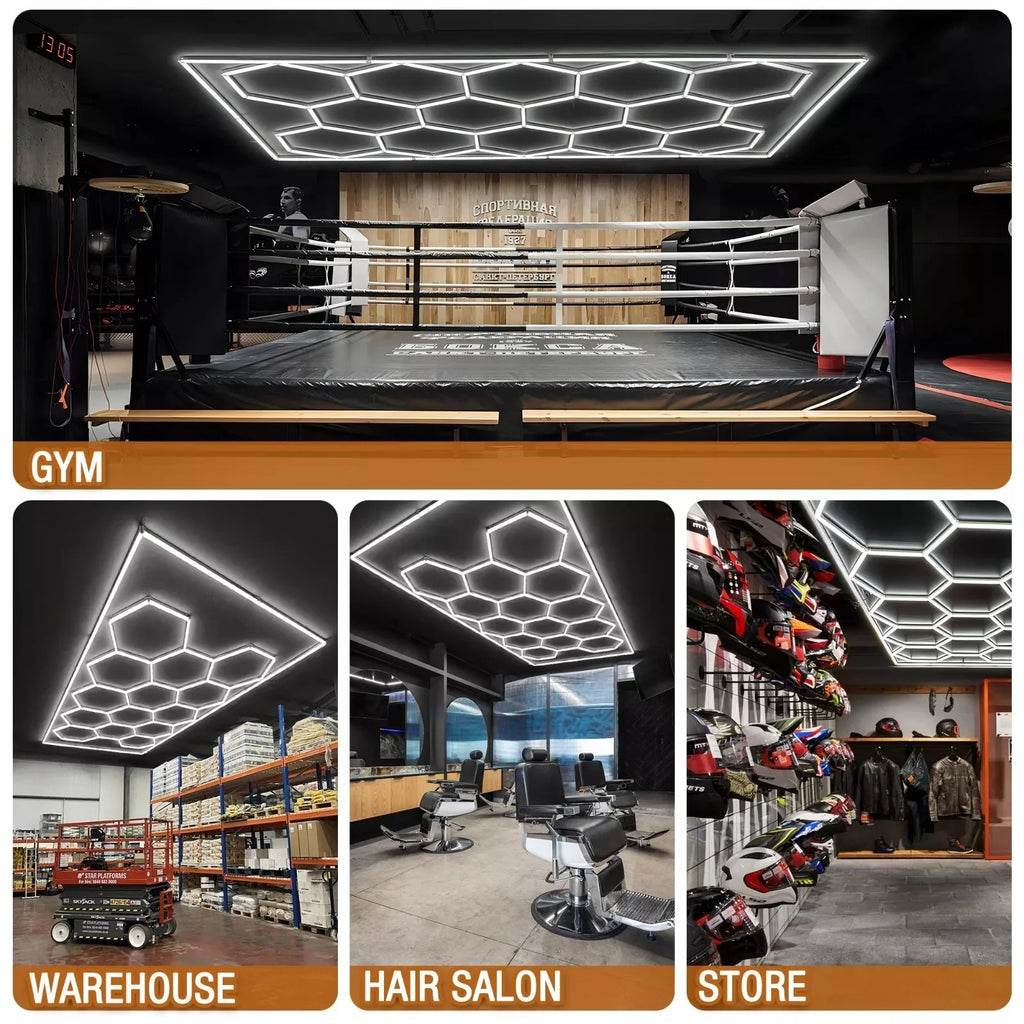 Garage Hexagon LED Light 50000H 6500K Ultra Bright