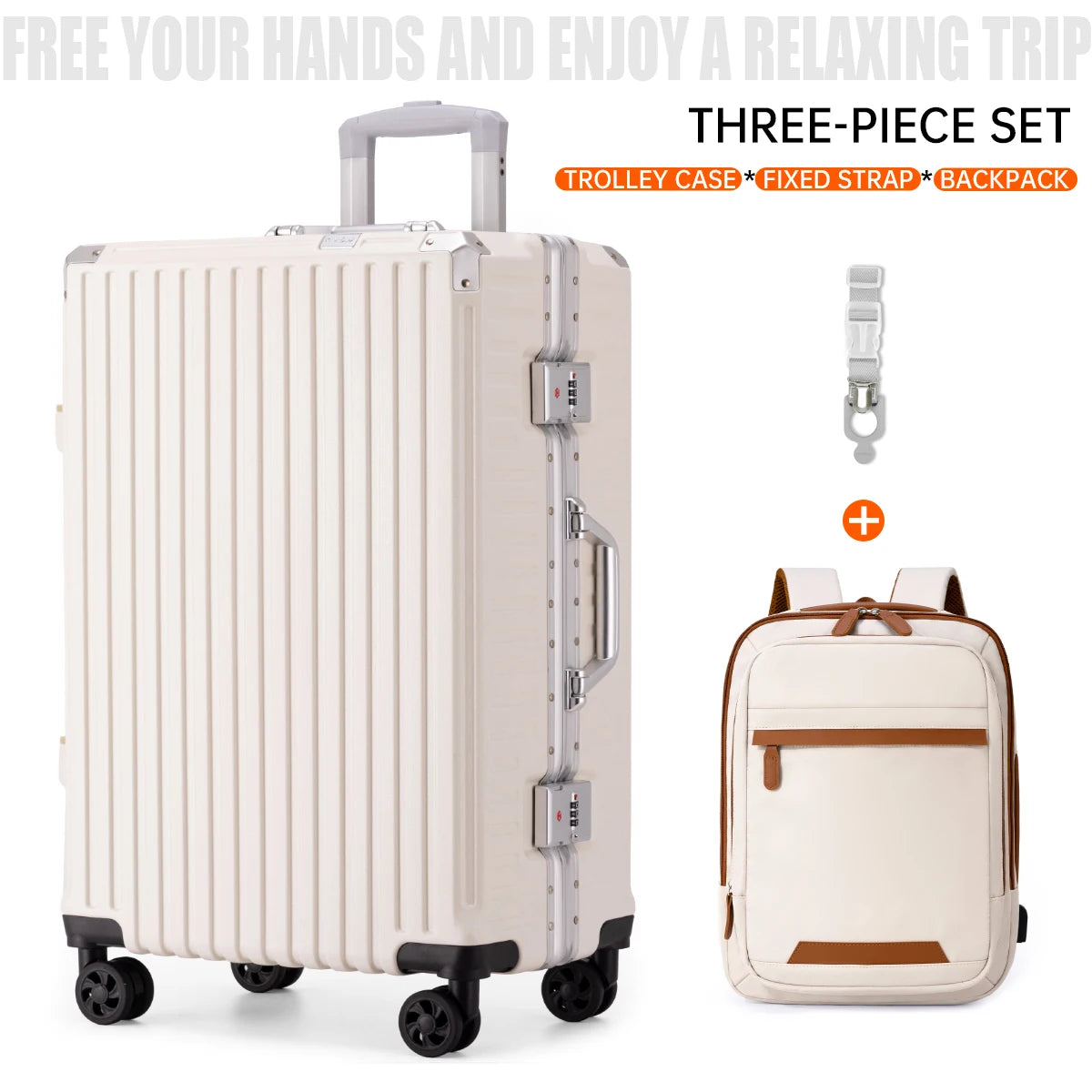 Aluminum Frame Luggage Set - USB & TSA Lock 20-28"