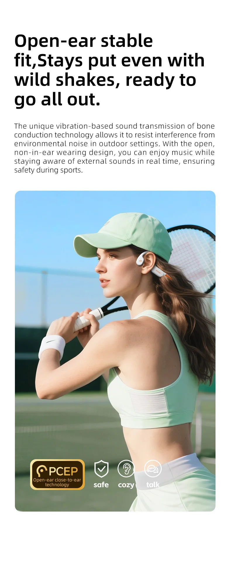 POLVCDG X9 Bone Conduction Headphones - 32GB IPX8 Waterproof
