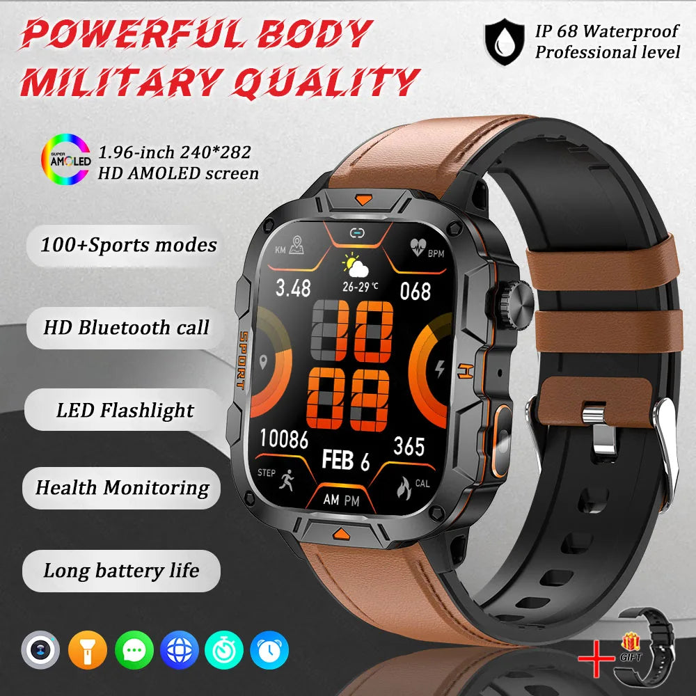 Military-Grade Smartwatch for Men | AMOLED Display | 5ATM Tactical Watch