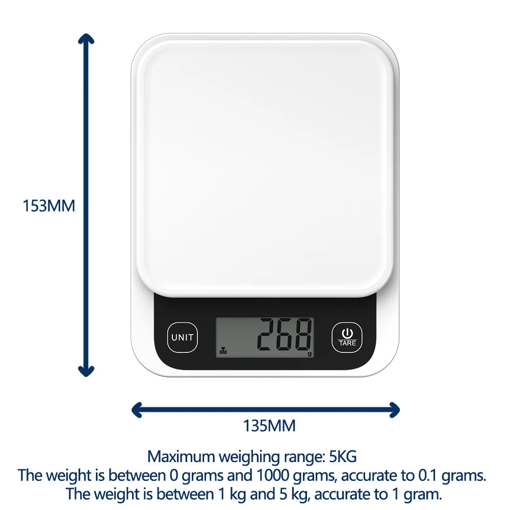 Smart Kitchen Nutrition Scale - 5kg Digital Food Scale with Calorie Calculator APP