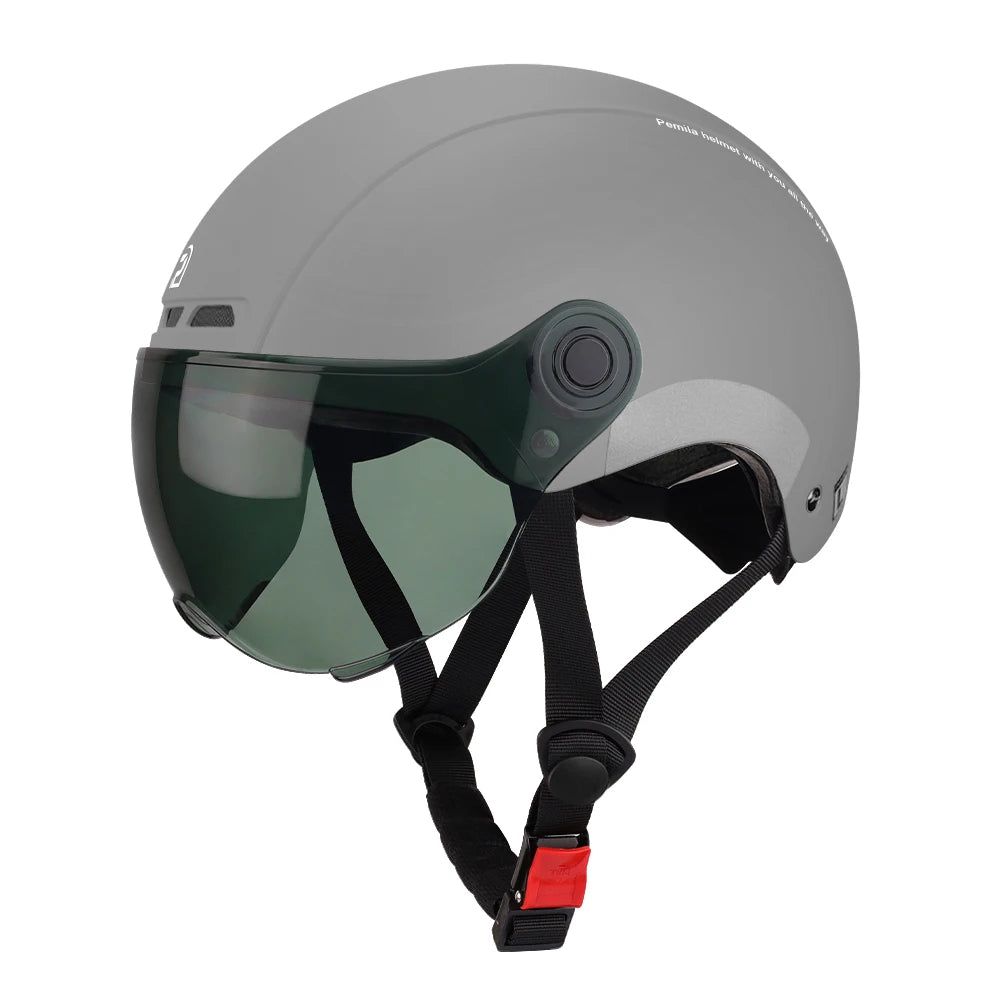 PEMILA Cycling Helmet with Goggles, Ear Protection & Reflective Safety - Adult MTB Road E-Bike