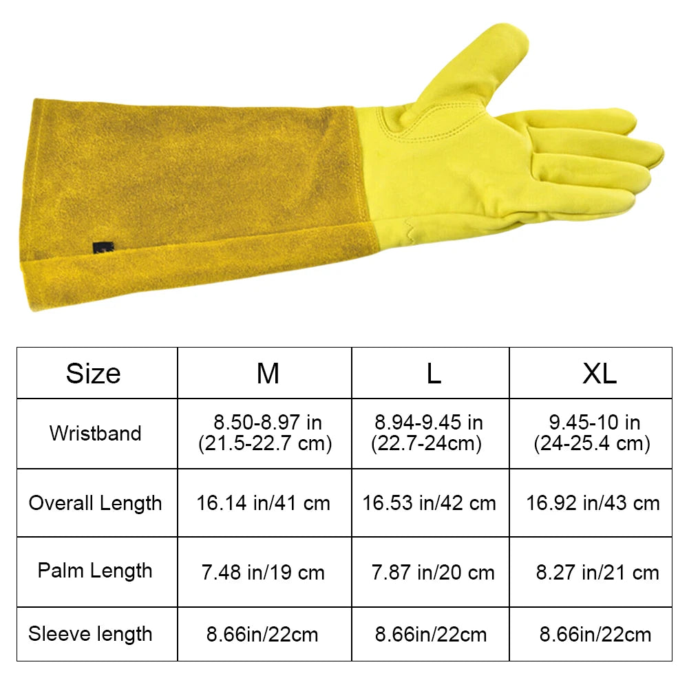 Long Thorn Proof Garden Gloves for Rose Pruning - Elbow Protection for Women & Men