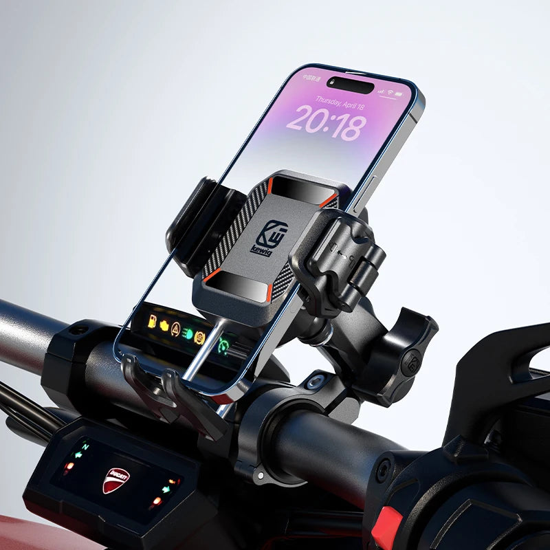 Apex Rush Motorcycle Phone Holder - 15W Wireless & USB-C Fast Charger