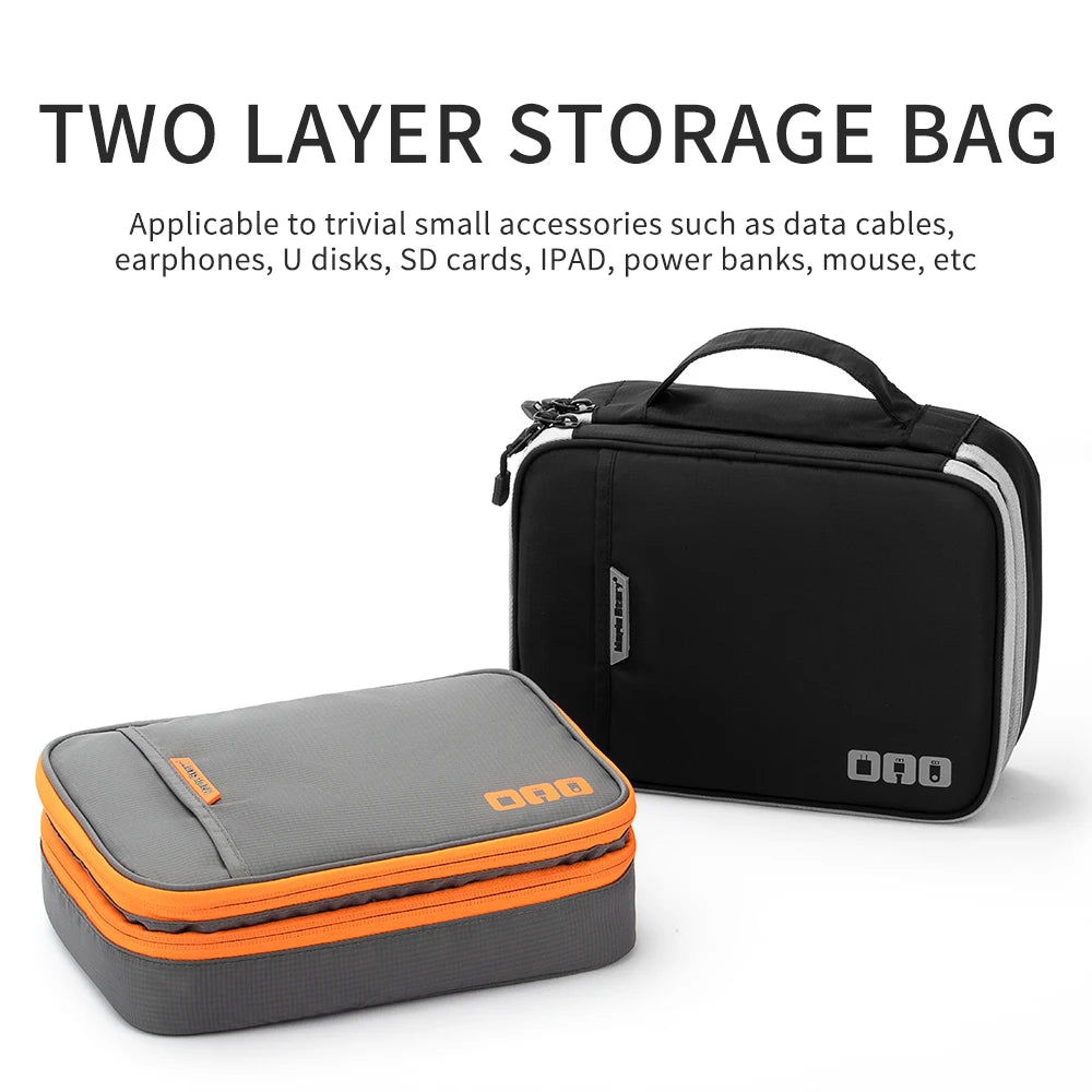 Travel Cable Organizer Bag - Portable Electronic Accessories Pouch