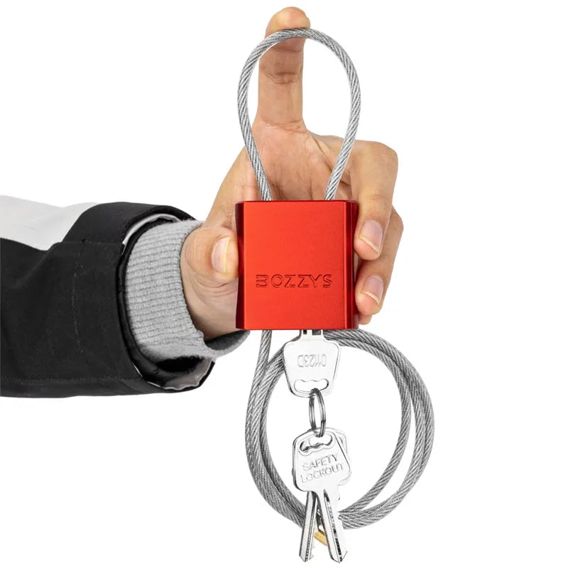 BOZZYS Adjustable Cable Lockout Padlock - Industrial Safety Lock