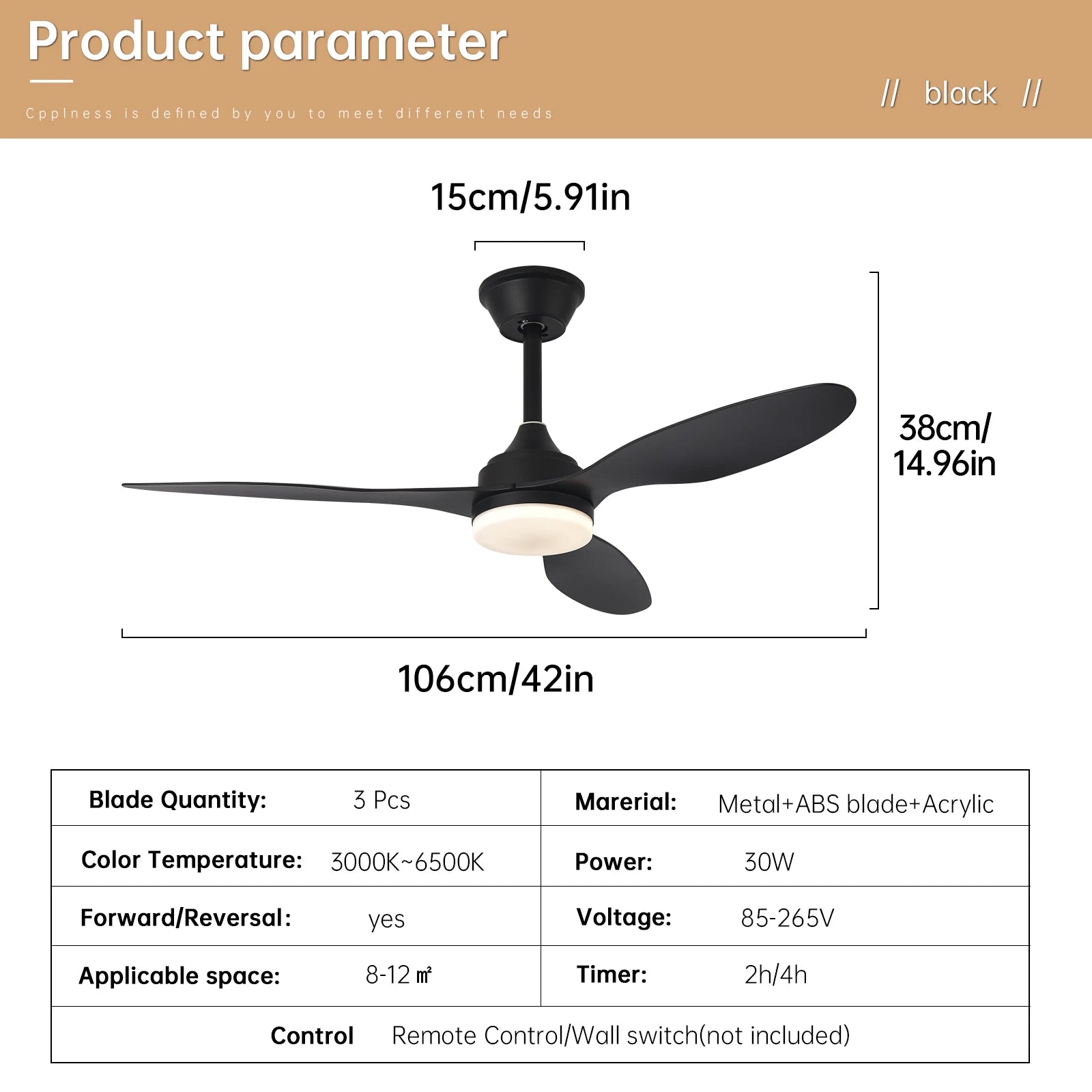 Low Profile Ceiling Fan with Light & Remote | 25"/42"/52" Indoor/Outdoor