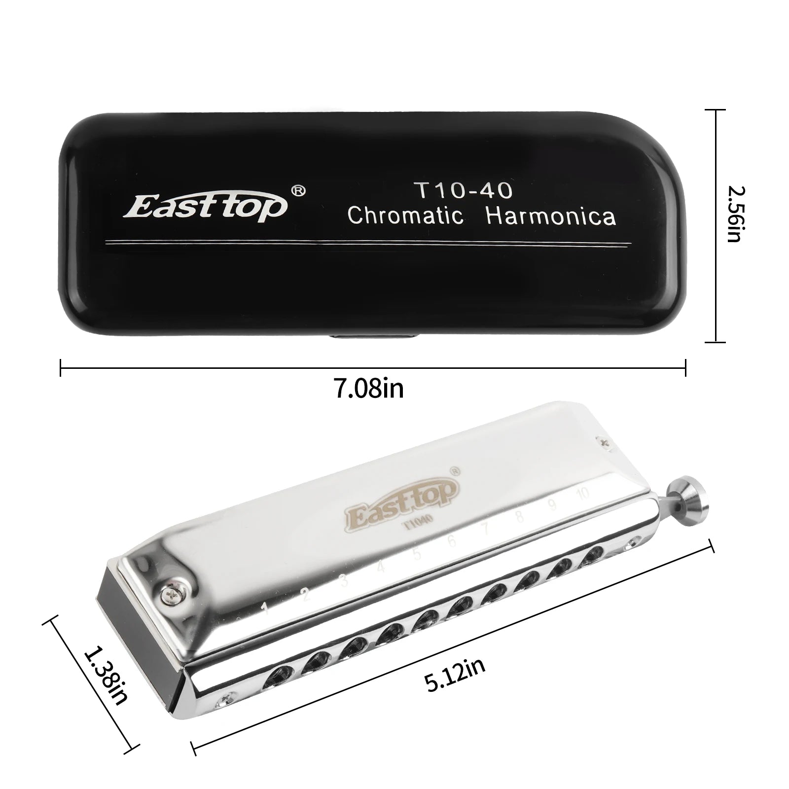 Professional Chromatic Harmonica C Key - 10 Holes, 40 Tones for All Ages