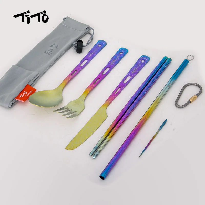 Vabena TiTo Titanium Ultralight Cutlery Set - Outdoor Adventure