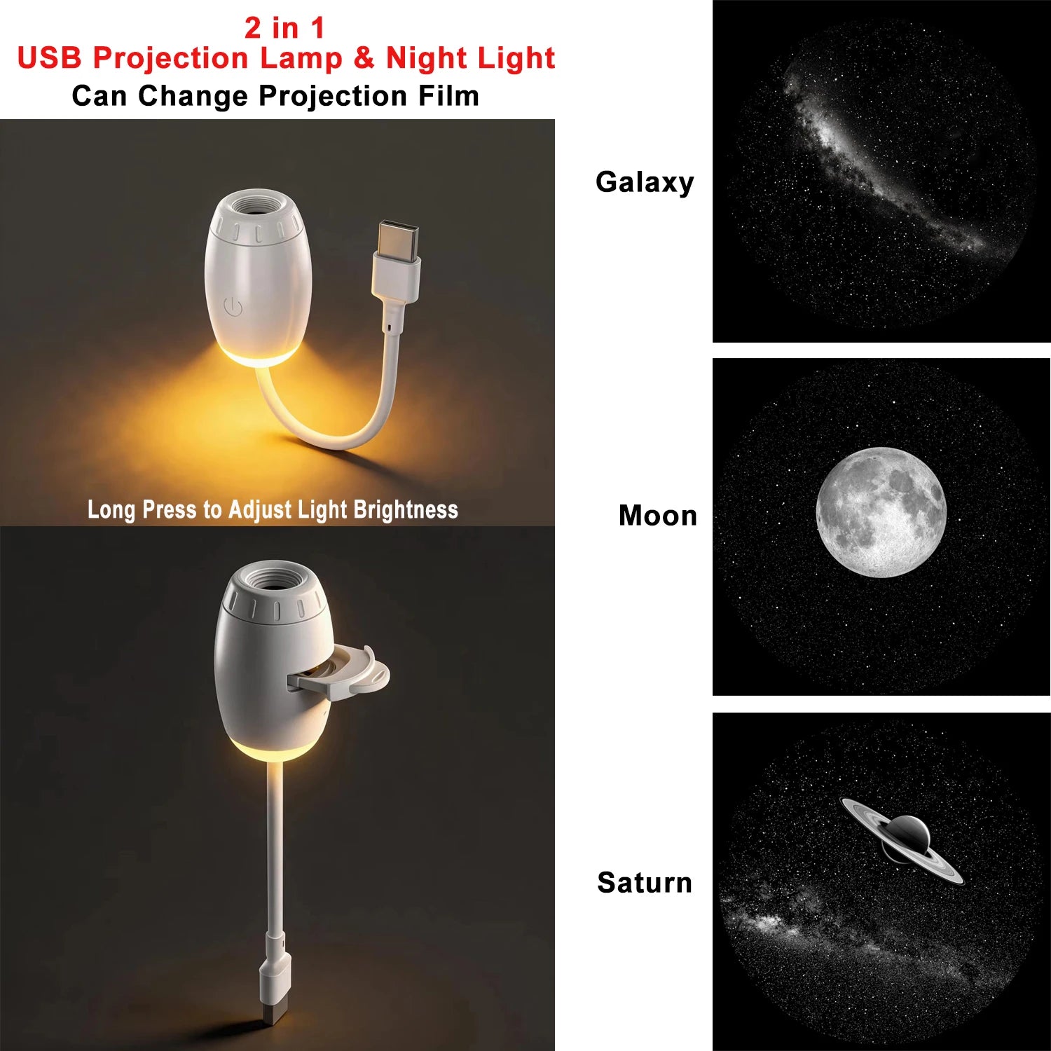 USB Car Star Projector Light | LED Interior Ambient Galaxy Lighting