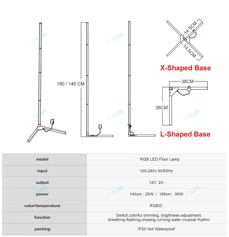 Smart RGBIC Nordic Floor Lamp | Tuya App Control & Gaming Mood Light