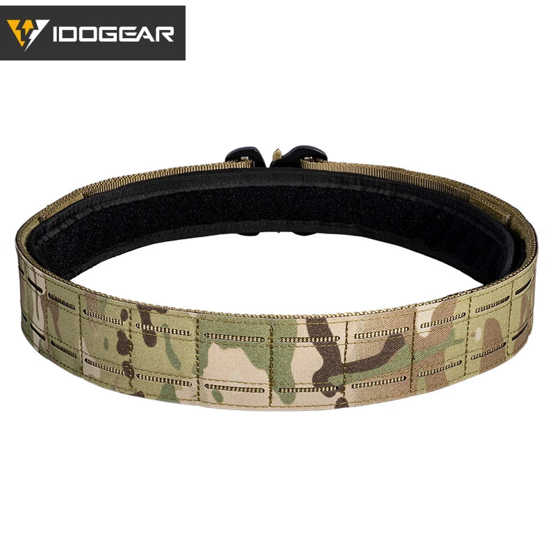 IDOGEAR 2-Inch Tactical Belt with Quick Release Buckle & MOLLE Laser Cut