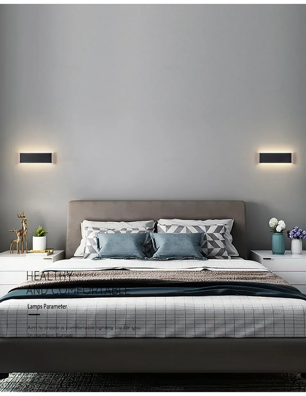 Modern LED Wall Lamp Sconce - Indoor Lighting Fixture for Bedside, Living Room, Stairs, Bathroom & Home Decor