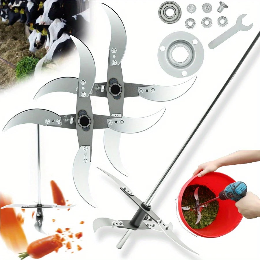Vabena Multifunctional Grass & Veg Chopping Blade Set - Stainless Steel