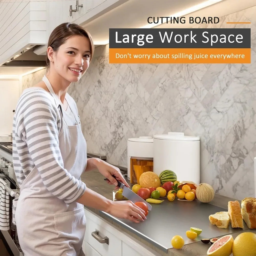 Food Grade Stainless Steel Chopping Board 304 - Non-Slip Kitchen Cutting Board