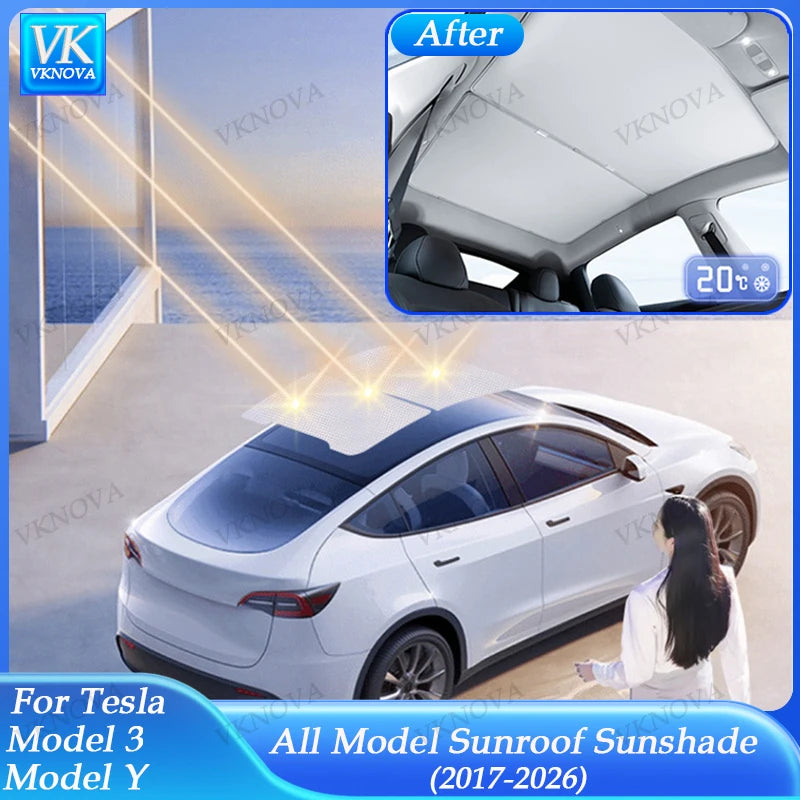 Tesla Model 3 Y Highland Juniper Sunshade Roof Film 2025 - UV Protect