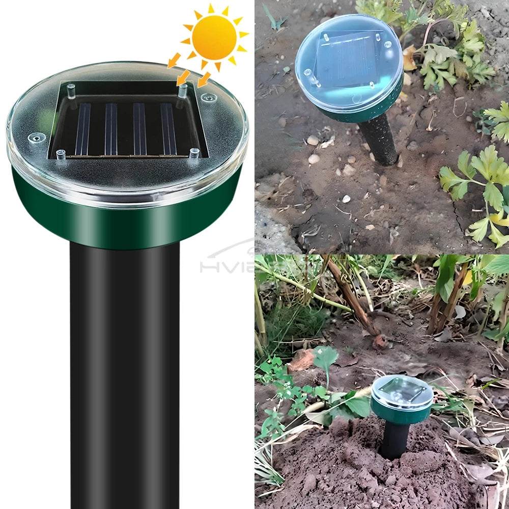 Solar Ultrasonic Rodent Pest Repeller Outdoor Garden Yard Mole Mouse Deterrent