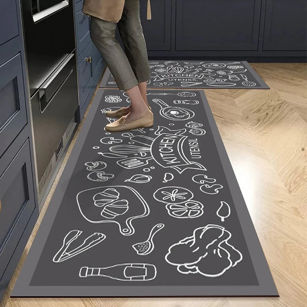 Non-Slip Crystal Velvet Kitchen Mat & Rugs for Living Room, Bedroom & Entryway