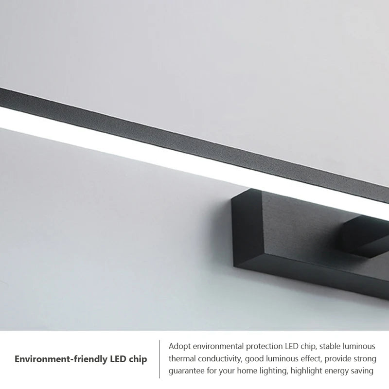 Vabena Modern LED Bathroom Wall Light - Three Color Aluminum Mirror Lamp