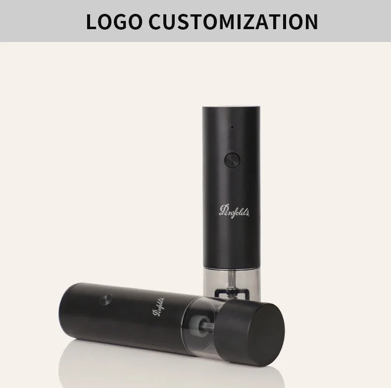 USB Rechargeable Electric Salt & Pepper Grinder - Adjustable Coarseness Mill