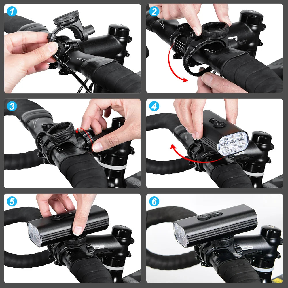 NEWBOLER 10000LM Smart Bicycle Light | USB Rechargeable 10000mAh Front Lamp