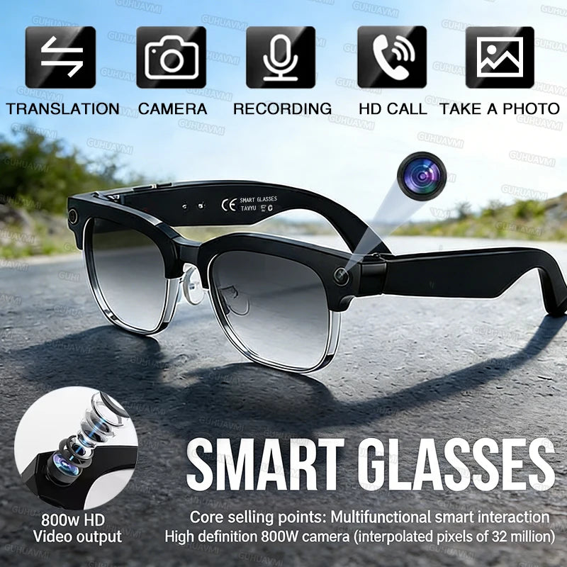 Vabena 2026 Smart Camera Glasses for Men - 800W, AI, Video & Translation
