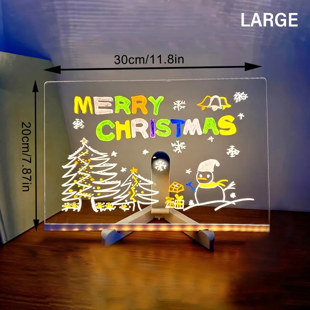 LED Note Board & Night Light | RGB Erasable Drawing Board for Kids