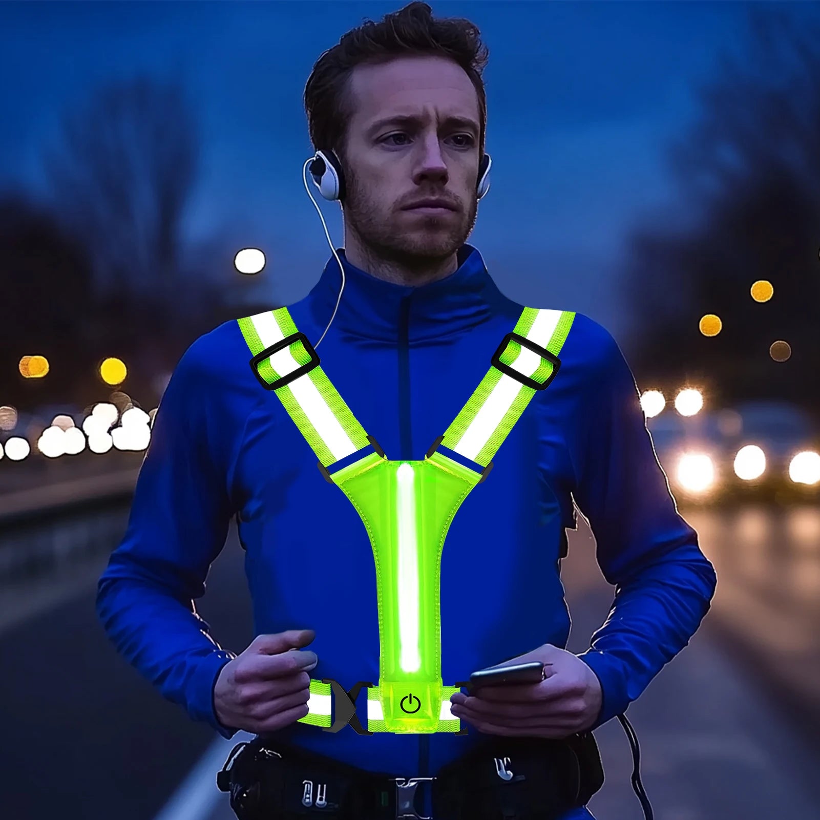 Enhanced Visibility Reflective Safety Vest - Adjustable for Running & Cycling