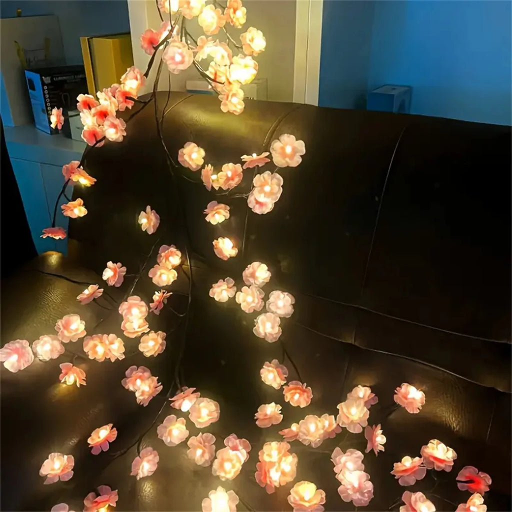 Cherry Blossom LED Tree Branch Rattan Lights - 96 LEDs USB