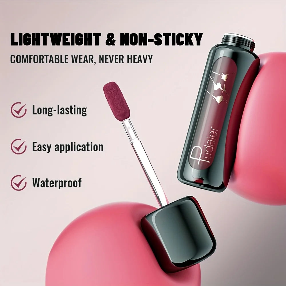 Matte Velvet Lip Gloss | Highly Saturated Liquid Lip Mud | Non-Stick & Long Lasting
