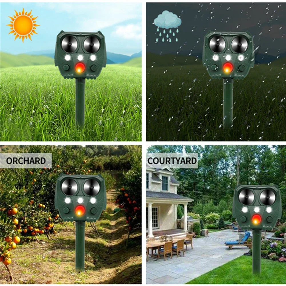 Solar Powered Ultrasonic Animal Repeller | Garden & Yard Deterrent