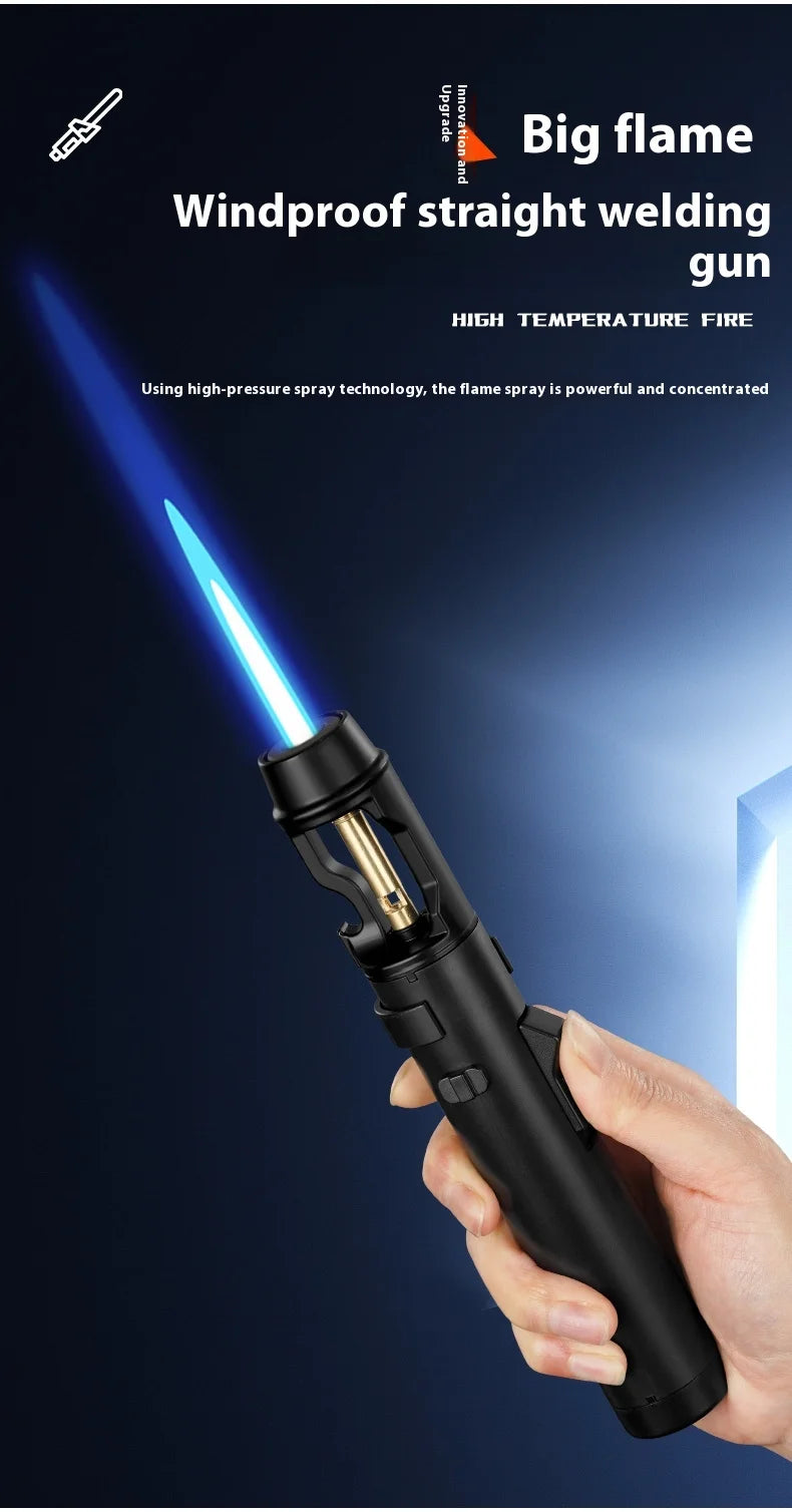 Powerful Metal Gas Lighter - Windproof Torch for Kitchen, BBQ & Cigars