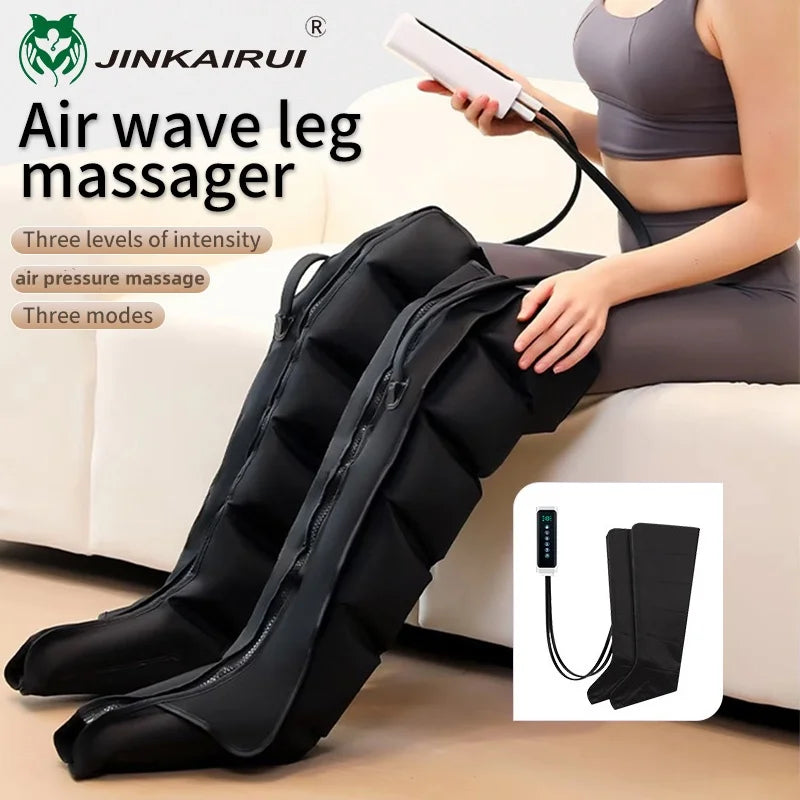 JinKairui Electric Pneumatic Leg Massager for Deep Thigh, Calf & Foot Relaxation with Remote Control