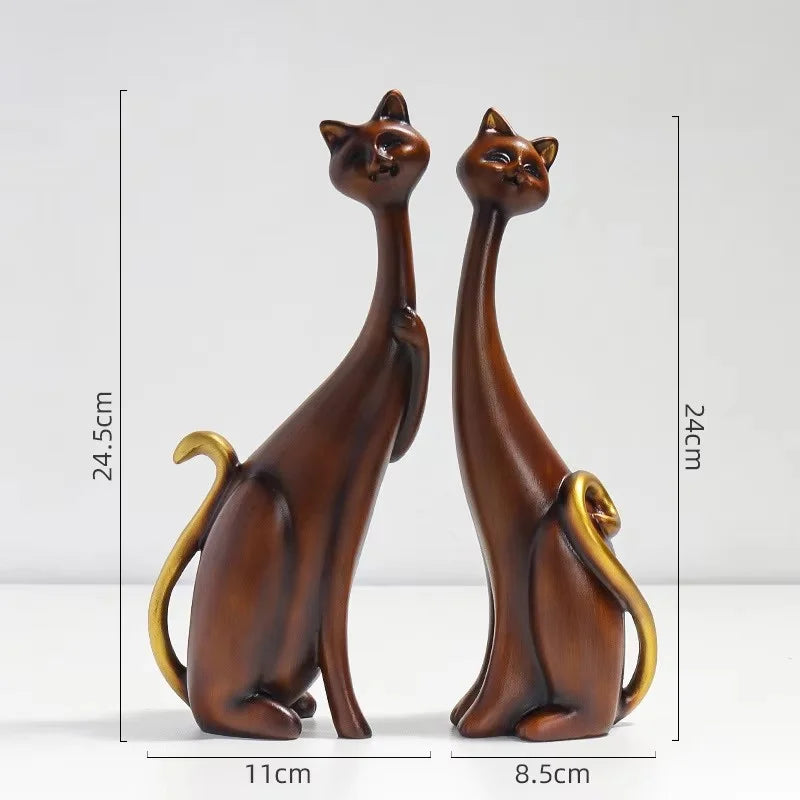 Nordic Graffiti Cat Sculpture - Abstract Resin Art Decor, Modern Home Decor