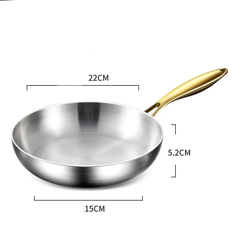316 Stainless Steel Nonstick Frying Wok Pan - Induction & Gas Stove Ready Cookware