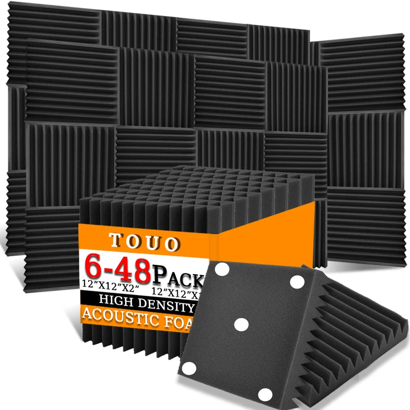 TOUO Sound Absorbing Foam Panels - Studio Acoustic Treatment & Soundproofing