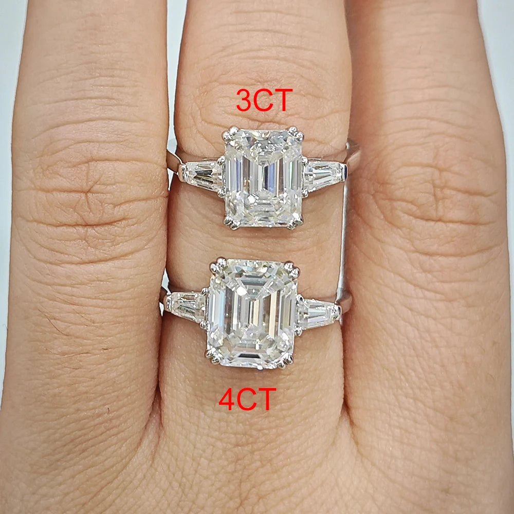 Vabena Emerald Cut Moissanite Engagement Ring - Dazzling Brilliance