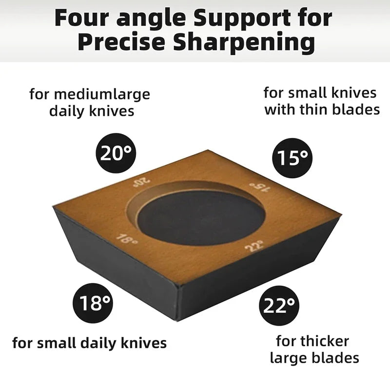 Vabena Wooden 4-Angle Rolling Knife Sharpener Kit with Diamond Stones