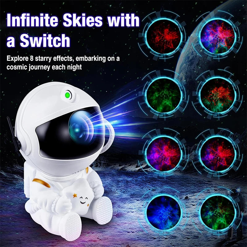 Astronaut Galaxy Projector Night Light - Stars Lamp for Kids Bedroom Decor
